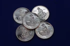 ENGELHARD The American Prospector .999 Fine Silver Round Lot 5oz Bullion 1985-86