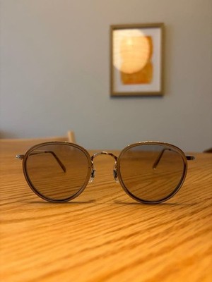 Oliver Peoples MP-2 WKG Sunglasses Round Silver Clear Gray Frame Gray Lens Japan