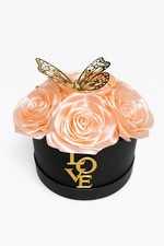Flower Bouquet Box Forever Silk Ribbon Roses  Gift Box