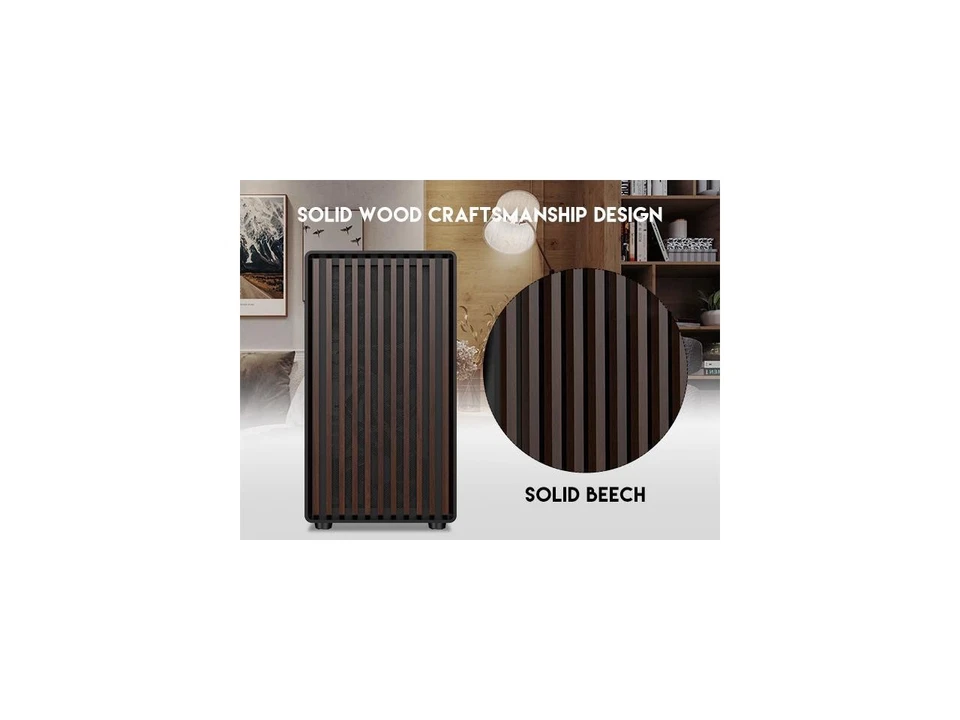 DIYPC DIY-mATX06-Wood Black USB3.0 /Type C Micro ATX Mid Tower Gaming Computer - Image 4 of 4