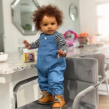 Pinky 26 Inch Reborn Toddler Baby Doll Black Boy Lifelike African American Newbo