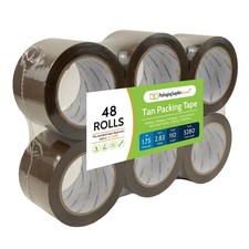 Carton Sealing Box Packing Tape 2.83 Inch x 110 Yards 1.75 Mil 48 Rolls Tan