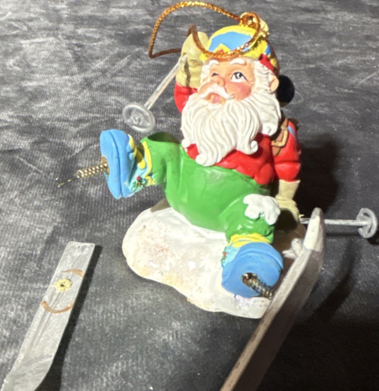 Santa Claus Skier Christmas Hanging Decorative Ornament Multicolor