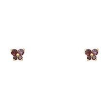 NEW 14K YELLOW GOLD BUTTERFLY SCREW BACK STUD EARRINGS JUN 