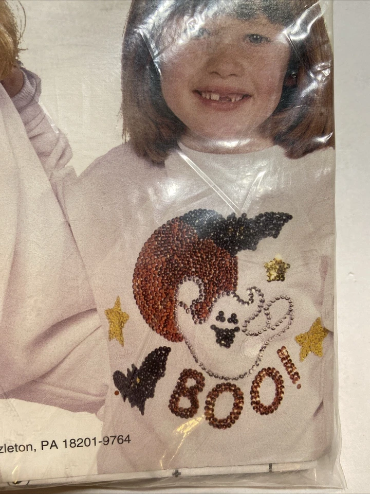 Kit de lentejuelas vintage Bucilla Halloween Boo Bats & Pumpkin Dazzle Works #63596 '93 Foto 3 de 4