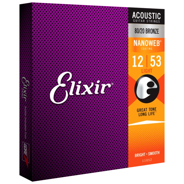 Elixir 16052 11052 Nanoweb Corde per chitarra acustica Light 12-53 bronzo fosforoso - Immagine 2 di 4