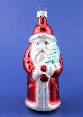 Vintage SANTA CLAUS Hand Blown Glass Christmas Ornament | eBay