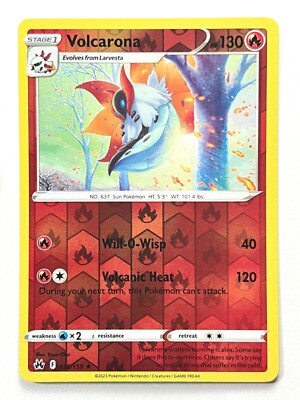 Volcarona - 025/159 - Reverse Holo Rare - Crown Zenith - Pokemon -  NM/M