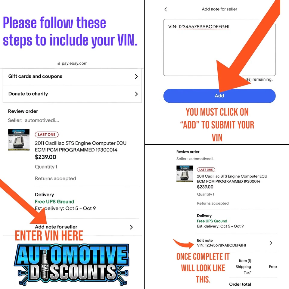 2012 Toyota Highlander  3.5L 89661-0E360 AT PCM ECM ECU PLUG & PLAY PROGRAMMED - Image 3 of 3