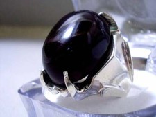 Big Agate Mens Ring Natural Yemeni Aqeeq 925 Sterling Silver Birthstone Jewelry