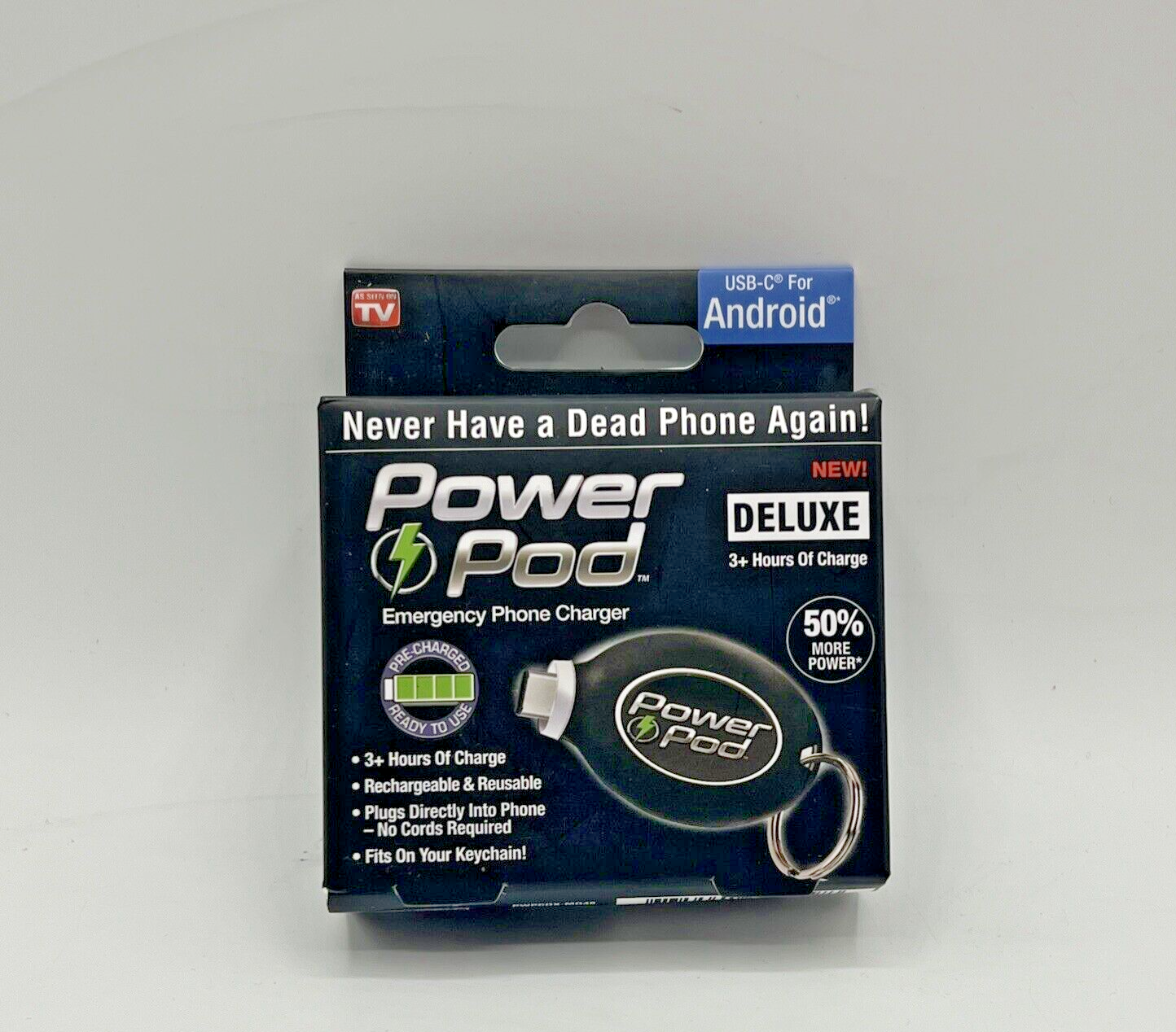 Portable Power Pack 1 Pod Deluxe USB-C Charger with Cable for Android Phones