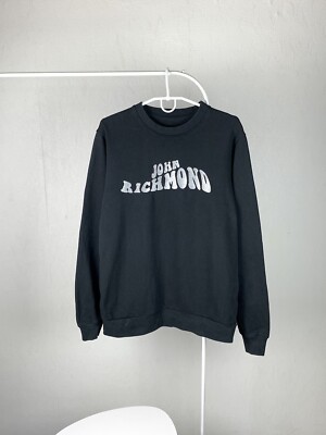 John Richmond Sweatshirt Black M Size Big Logo