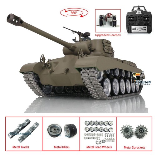 1/16 Henglong 7.0 Customized Pershing M26 RTR RC Tank 3838 Metal Tracks Wheels - 第 1/12 張圖片