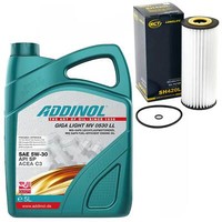 MotoröL Set 5W-30 Addinol 5 Liter + ÖLfilter Sh 420 L FüR Audi Seat Skoda Vw 1.9