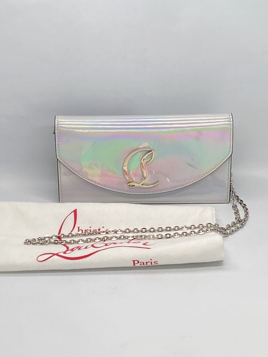 Christian Louboutin Loubi54 iridescent leather clutch