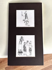 HONVANTEWA Terrance Talaswaima  HOPI 2 ORIGINAL DRAWINGS 1980 MATT  15.5" X 8.5"
