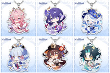 Genshin Impact Anime Bag Pendant Acrylic Keychain Cosplay Keyring Cartoon Gift