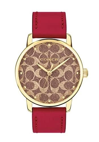 Coach 14503408 Khaki Red Leather Strap Grand Collection Women s 36