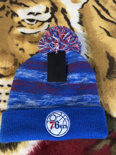 Philadelphia 76ers NBA Strick Bommel Beanie Strumpfmütze Kappe blau rot Einheitsgröße - Bild 2 von 5