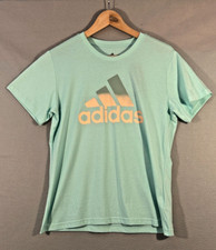 NWT Adidas Womens T Shirt Top Crew Neck Graphic Tee Short Sleeve Green Size Lg