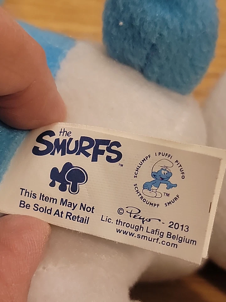 2013 Los Pitufos Brainy Pitufo con Gafas 13" Peluche Juguete Foto 3 de 4