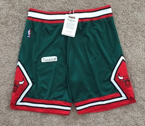 mitchell and ness green bulls shorts