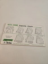 VINTAGE AUTO CRANE COMPANY AUTO CRANE CAPACITY CHART
