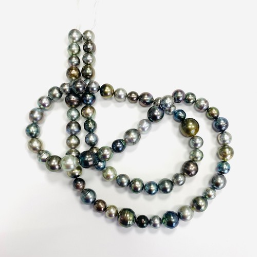 Tahitian Pearl Necklace Long Strand 8-13mm Off-Rounds Multicolor Opera Length - 第 17/18 張圖片