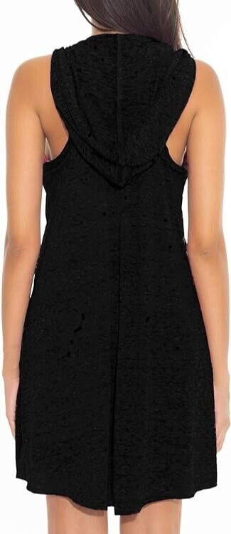 becca beach date cover up dress Becca Beach Date Hooded Cover-Up Dress in Black