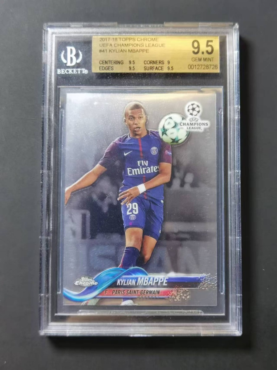 スポーツ選手 Topps Chrome CL Kylian Mbappe Base 2017-2018 Topps Chrome UEFA RC Kylian Mbappe BGS9.5 | eBay