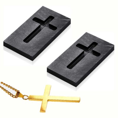 2x Cross Graphite Casting Ingot Mold Metal Refining Scrap Melting Casting Mould