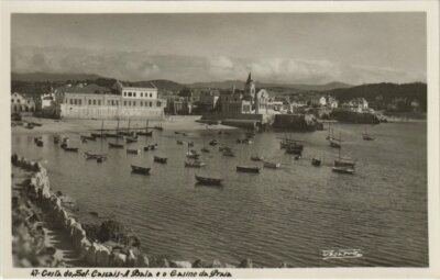 Old postcard AK LISBON - Cascais Costa do Sol-A Baia Casino da Praia PORTUGAL (760598)