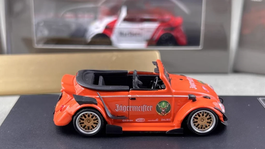 HKM 1:64 Orange VW RWB Beetle Convertible Sports Model