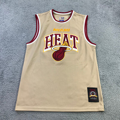 Miami Heat Jersey Mens Medium Stitched Beige NBA Ultra Game