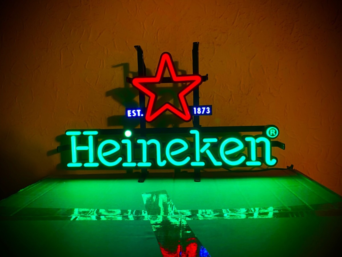 Heineken Neon Sign The Essential Man Cave Home Bar Accessory Pub