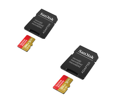 SanDisk Extreme MicroSDXC Card SD Adapter SDSQXAV-256G-GN6MA; SDSQXAV-512G-GN6MA