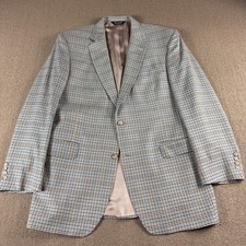 Jos A Bank Men's Silk Blend Sport Coat Blazer Multi Color Plaid Size 43L