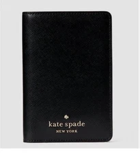 KATE SPADE  Madison Saffiano Leather Black Passport Holder Brand New in Package