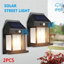 2 LED Solar Power Light Outdoor Garden Yard PIR Motion Sensor Security Wall Lamp