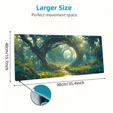 40 90cmEnchanted Forest Arch Mouse Pad - Vibrant Nature-Inspired Design with Lus