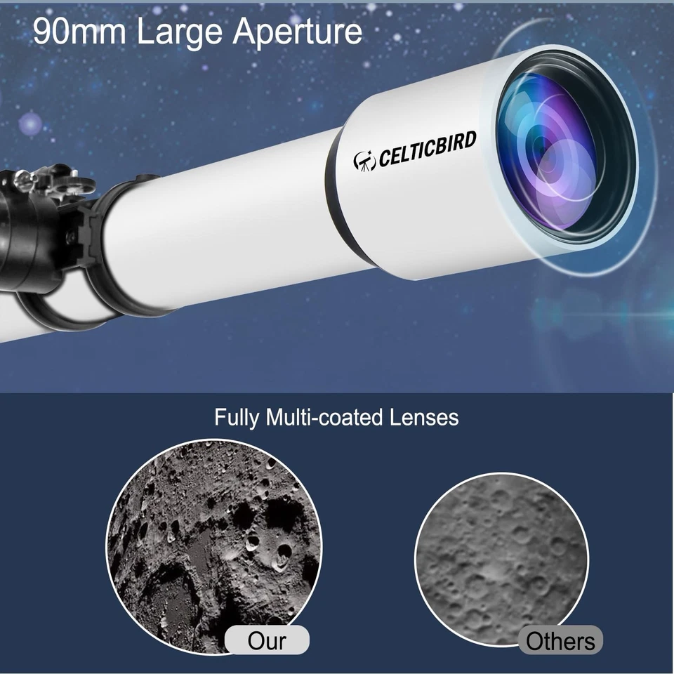 Celticbird High Powered, 90mm Aperture 700mm Refractor Telescope - Image 3 of 4