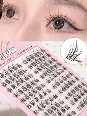 120 Pcs C Curl Individual Eyelash Clusters Soft Natural Sunflower Style