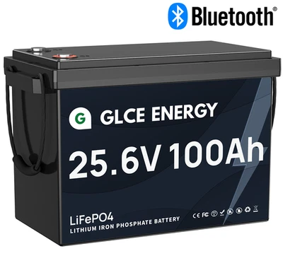 GLCE ENERGY 24V 100Ah Bluetooth LiFePO4 Akku Tiefer Zyklus Lithium Batterie