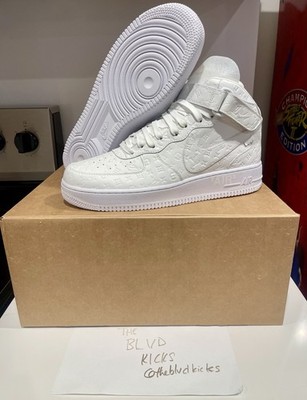LOUIS VUITTON x NIKE AIR FORCE 1 MID BY VIRGIL ABLOH TRIPLE WHITE AF1 10.5