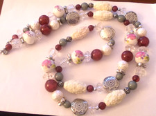 ONE STREET Kette Halskette Steine silberfarbiges Metall LARP Gothic Mittelalter