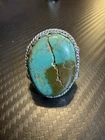 Native American Navajo Sterling Silver Ring Turquoise, Size 11, Vintage Handmade