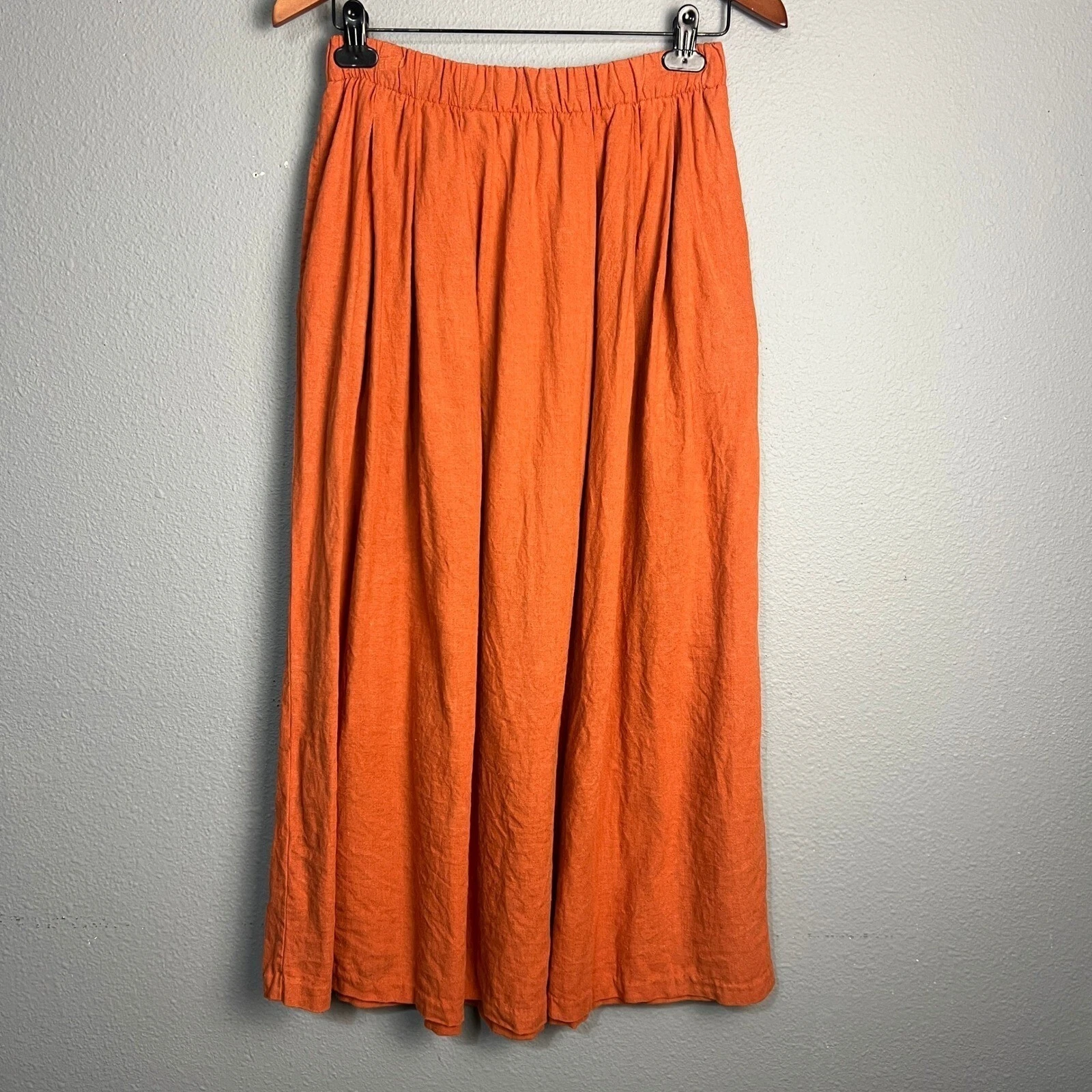 80's Eileen Fisher Linen Rayon Skirt Pockets Elastic Waist Peasant Orange Sz 2
Opens in a new window