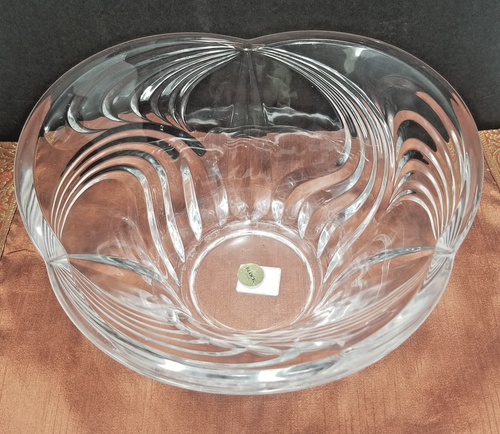 Gorgeous Block Crystal Horizon 10” Bowl Japan Lead Crystal Swirl DISCONTINUED - Picture 10 of 13