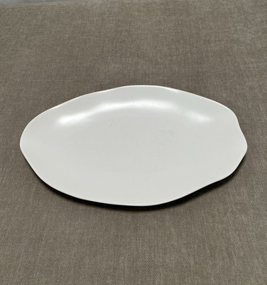 DANSK FLWR Serving Platter Scandi MCM Contemporary Abstract Pearl White 15''