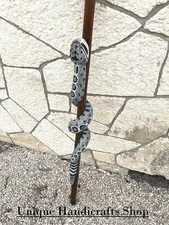 Hand carved snake design wooden walking stick for men women walking cane gift Q7